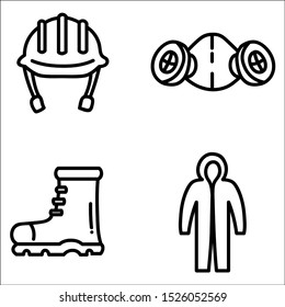 Work safety icons set.Isolated vector illustration.