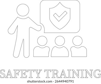 
Work safety line art icon.Warning sign safety first clip art collection for under construction.Obstacle vector illustration.Icon vector for safety and health at work with safety first.
