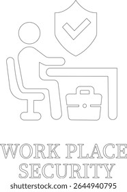 
Work safety line art icon.Warning sign safety first clip art collection for under construction.Obstacle vector illustration.Icon vector for safety and health at work with safety first.
