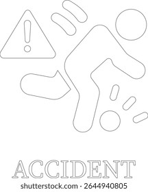 
Work safety line art icon.Warning sign safety first clip art collection for under construction.Obstacle vector illustration.Icon vector for safety and health at work with safety first.
