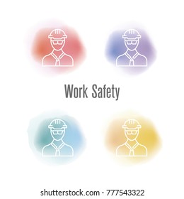 Work Safety Line Icon