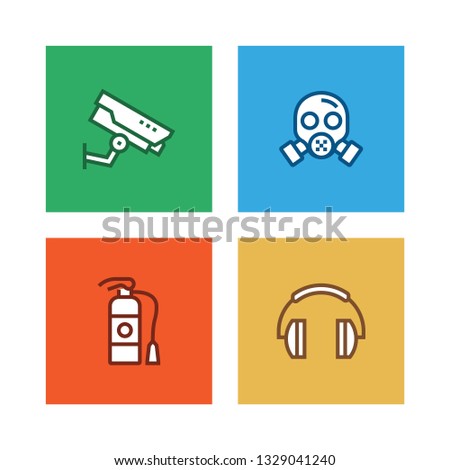 WORK SAFETY LINE ICON SET