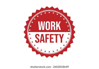 Work safety red ribbon label banner.