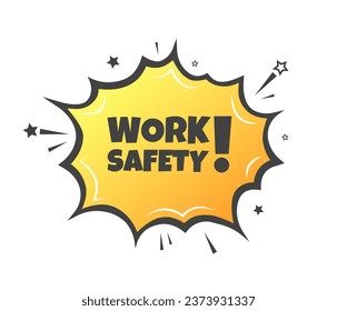 Work safety sign. Flat, yellow, explosion sign, work safety sign, work safety. Vector icon
