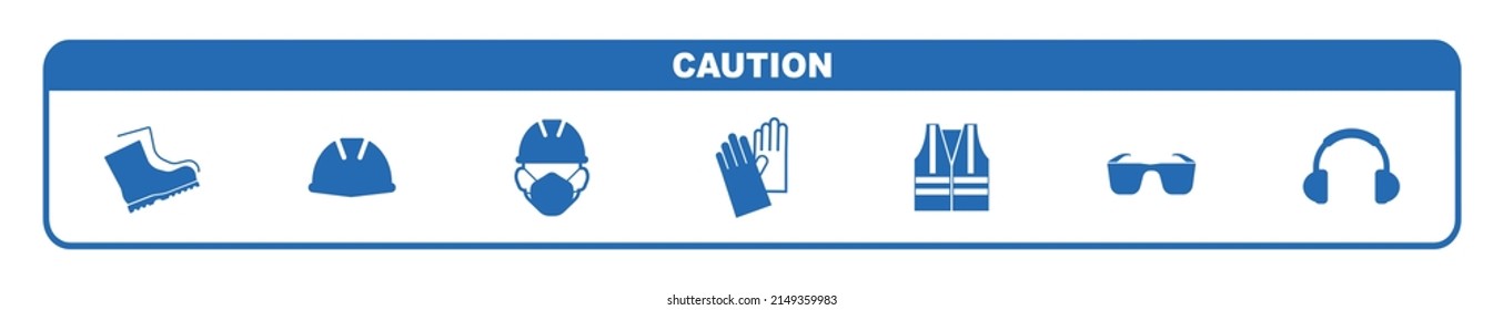 work safety sign on white background