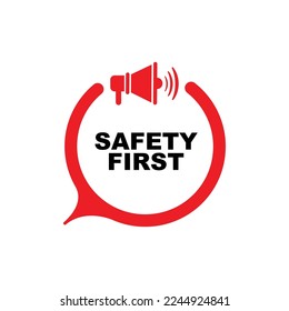 work safety sign on white background