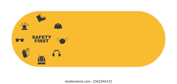 work safety sign on white background