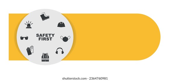 work safety sign on white background