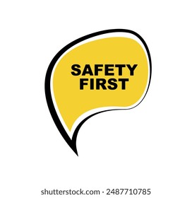 work safety sign on white background