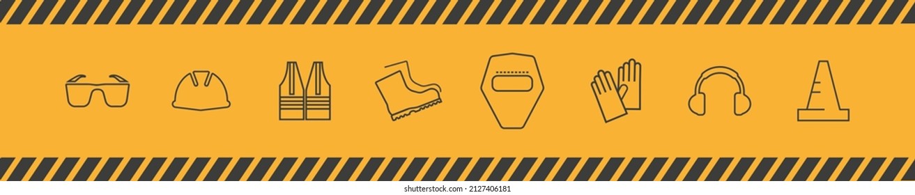 Work Safety Sign On Yellow Background