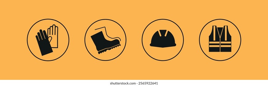 work safety sign on yellow background