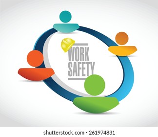 work safety team diagram sign concept illustration design over white