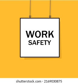 Cartel de cita de texto de seguridad laboral. Empresario que presenta el concepto de seguridad laboral Ilustración vectorial.