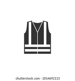 Arbeits- und Gebrauchsjacke-Schild. Tragen Sie das Symbol für Oberbekleidung. Schwarz-Weiß-Vektorgrafik. 