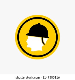 Work safety warning sign icon design vector