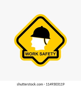Work safety warning sign icon design vector