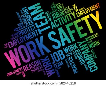 Work Safety Word Cloud Collage Terms Stock Vector (Royalty Free ...