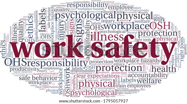 Work Safety Word Cloud Isolated On Stock Vector (Royalty Free ...