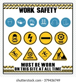  Work Safety  Zone Icon , Vector Illustration
