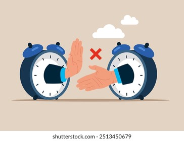 Work schedule application rejected. Vector illustration in flat style.