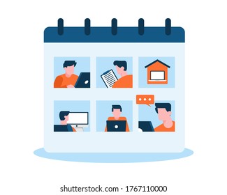Work schedule calendar illustration concept