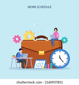 Work Schedule concept vector. Week schedule, daily plan, work organizer.
