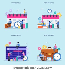 Work Schedule concept vector. Week schedule, daily plan, work organizer.