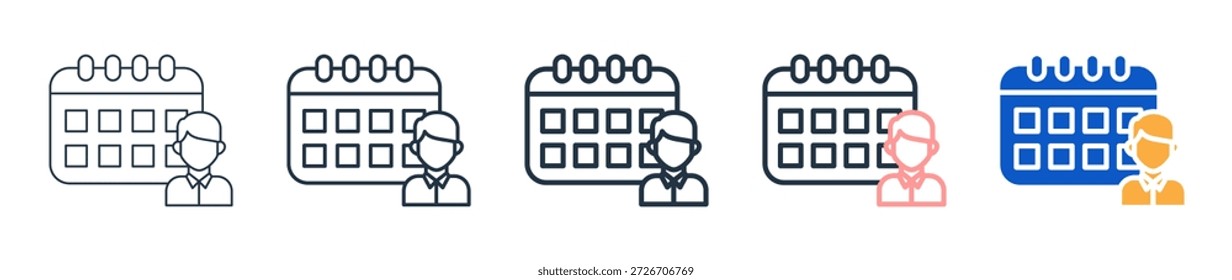 Trabajo Programar diferentes iconos de estilo establecer la Ilustración vectorial.