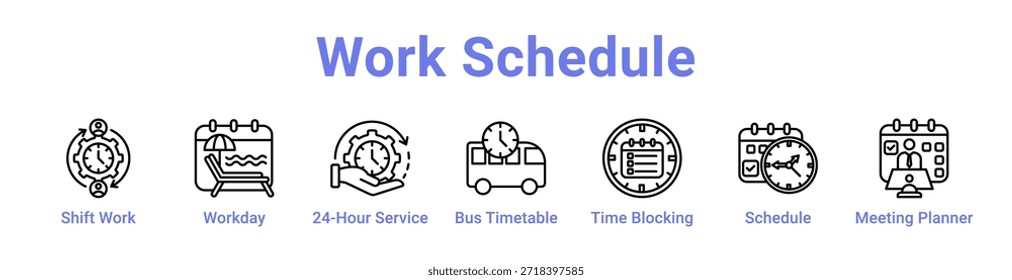 Ícone de Programação de Trabalho banner e coleção