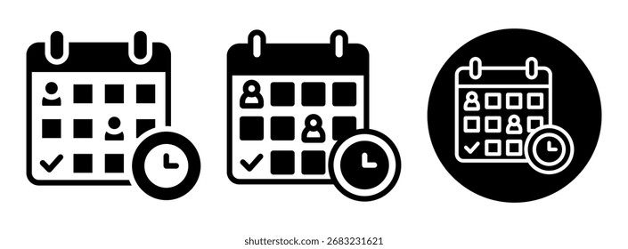 Work Schedule Icon Collection Glyph and Mixed Vector Illustration