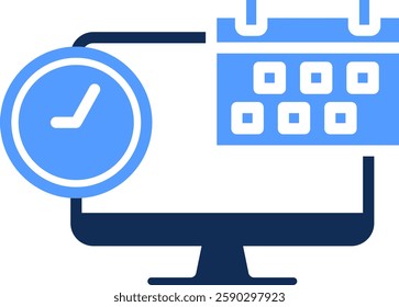 Work Schedule Icon Glyph Color Vector Illustration
