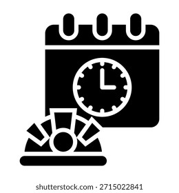 Vektorgrafik mit Symbolen für den Arbeitsplan