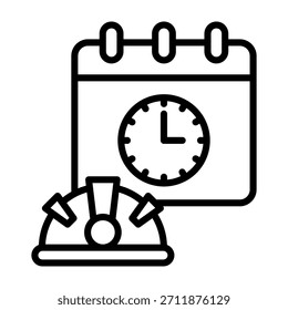 Work Schedule Icon Line Style Vector Illustration