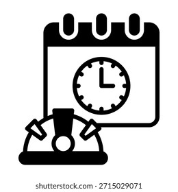 Work Schedule Icon Mixed Style Vector Illustration