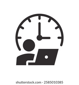Work schedule icon. Vector illustration. Symbol of time tracking and planning.