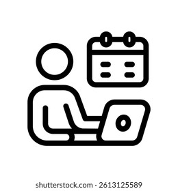 work schedule line icon illustration vector graphic. Simple element illustration vector graphic, suitable for app, websites, and presentations isolated on white background