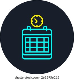 Work schedule Line Multi Colour Circle