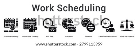 Work schedule planning covering attendance tracking, full time, part time, flextime, flexible hours, and work life balance