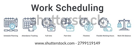 Work schedule planning covering attendance tracking, full time, part time, flextime, flexible hours, and work life balance