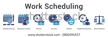Work schedule planning covering attendance tracking, full time, part time, flextime, flexible hours, and work life balance