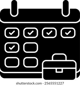 Work Schedule Solid Style Icon Design