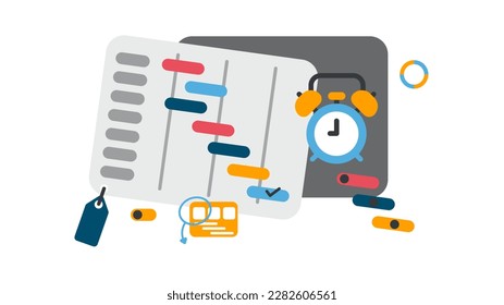 Work schedule is timed concept illustration