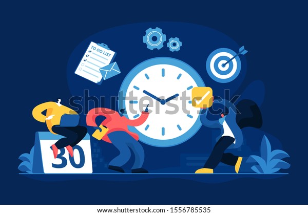 Work Schedule Timetable Managing Workflow Organization Stock Vector