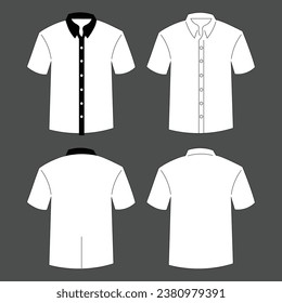 work or school uniform front and back view vector illustration