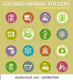 Work searches colored grunge icons with sweats glue for design web and mobile applications. Labor exchange