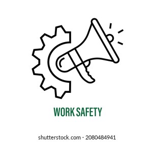 work security concept. editable vector.