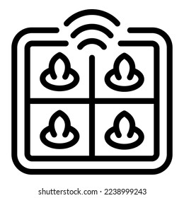 Work sensor plant icon outline vector. Farm drone. Gps control