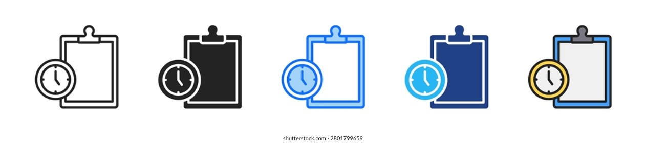 Work Shift Planner Icon Set Multiple Style Collection
