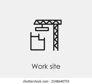 Work site vector icon. Editable stroke. Symbol in Line Art Style for Design, Presentation, Website or Apps Elements, Logo. Pixel vector graphics - Vector