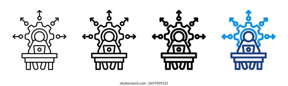 Work Skills Icon Different Outline Collection Set